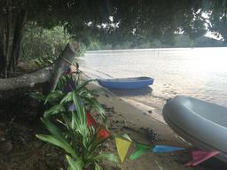 The high tide parking lot at the Tongan feast on Vaka'eitu