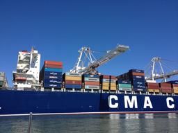 This is where all those big boats come to get loaded and unloaded...Oakland.