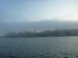 Central Coast Fog following us into San Simeon Anchorage
