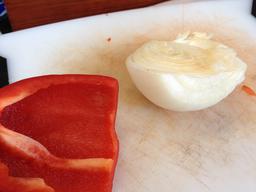 Beautiful pepper and onion from the Sunday Market.