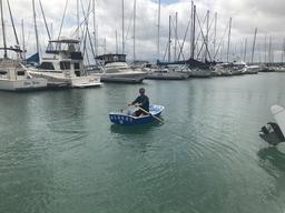 He floats! More about the dinghy later