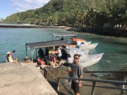 Ferry to Aunu’u with the crews from Zensation Aloha Bella Chao and Tiki.