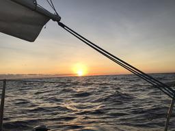 Sunset on the first night underway.