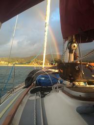 Just after the rain stopped in Hanalei Bay.