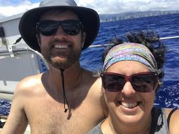 Rosie and Dave under sail for the first time in a while.