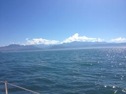 The beautiful mountains surrounding Banderas Bay.  Land ho!