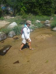 The trail crossed this river several times before taking us to the waterfall.
