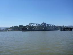 The swing bridge at the entrance of the Petaluma River